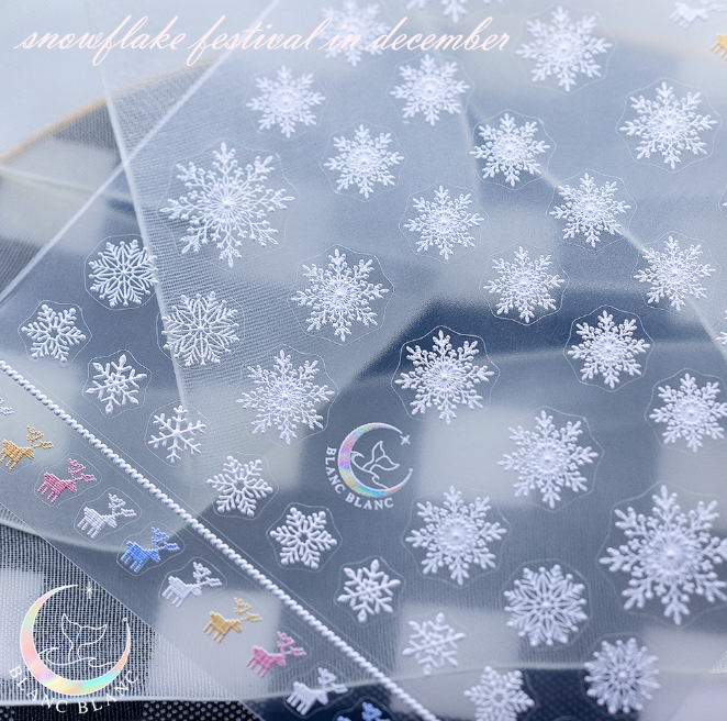 BLANC BLANC custom made stickers - Snowflake festival