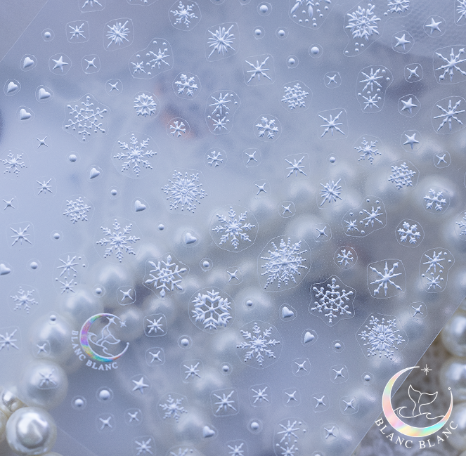 BLANC BLANC custom made stickers - Snow falling kiss