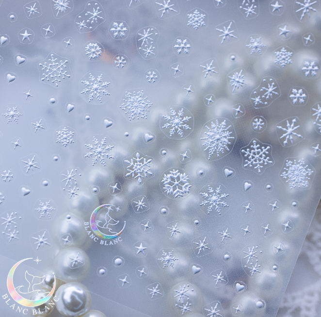 BLANC BLANC custom made stickers - Snow falling kiss