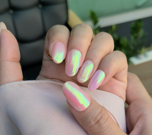 BONNIEBEE Satin chrome powder - Pink green