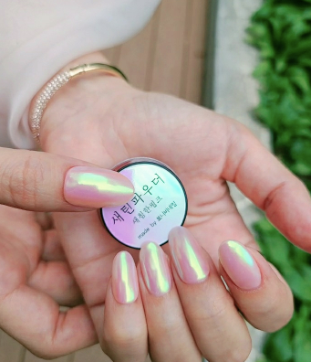 BONNIEBEE Satin chrome powder - Pink green