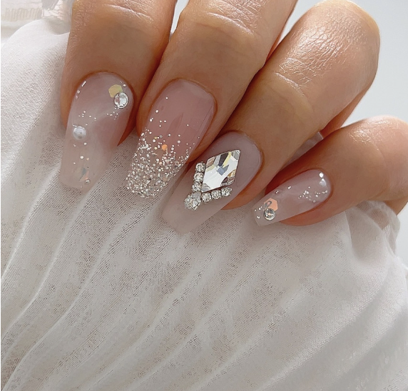 NAILBAYO - Doi glitter gel WHITE SILVER