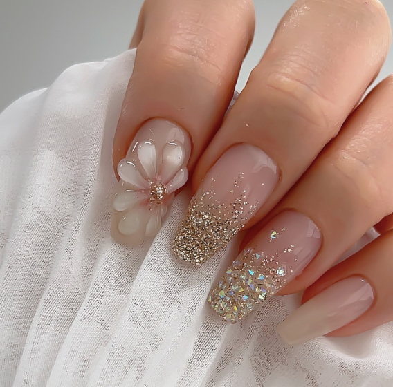 NAILBAYO - Doi glitter gel SAND GOLD