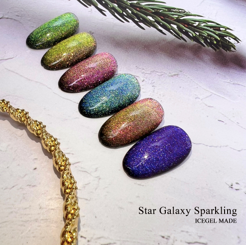 ICE GEL Star galaxy SPARKLING 6pc collection - magnetic glitter gel