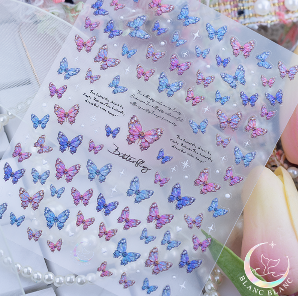 BLANC BLANC custom made stickers - Butterfly garden