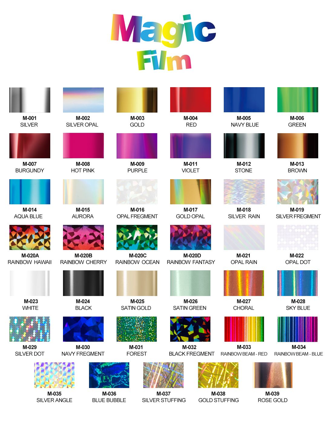 DIAMI Magic film - transfer foil 39 types