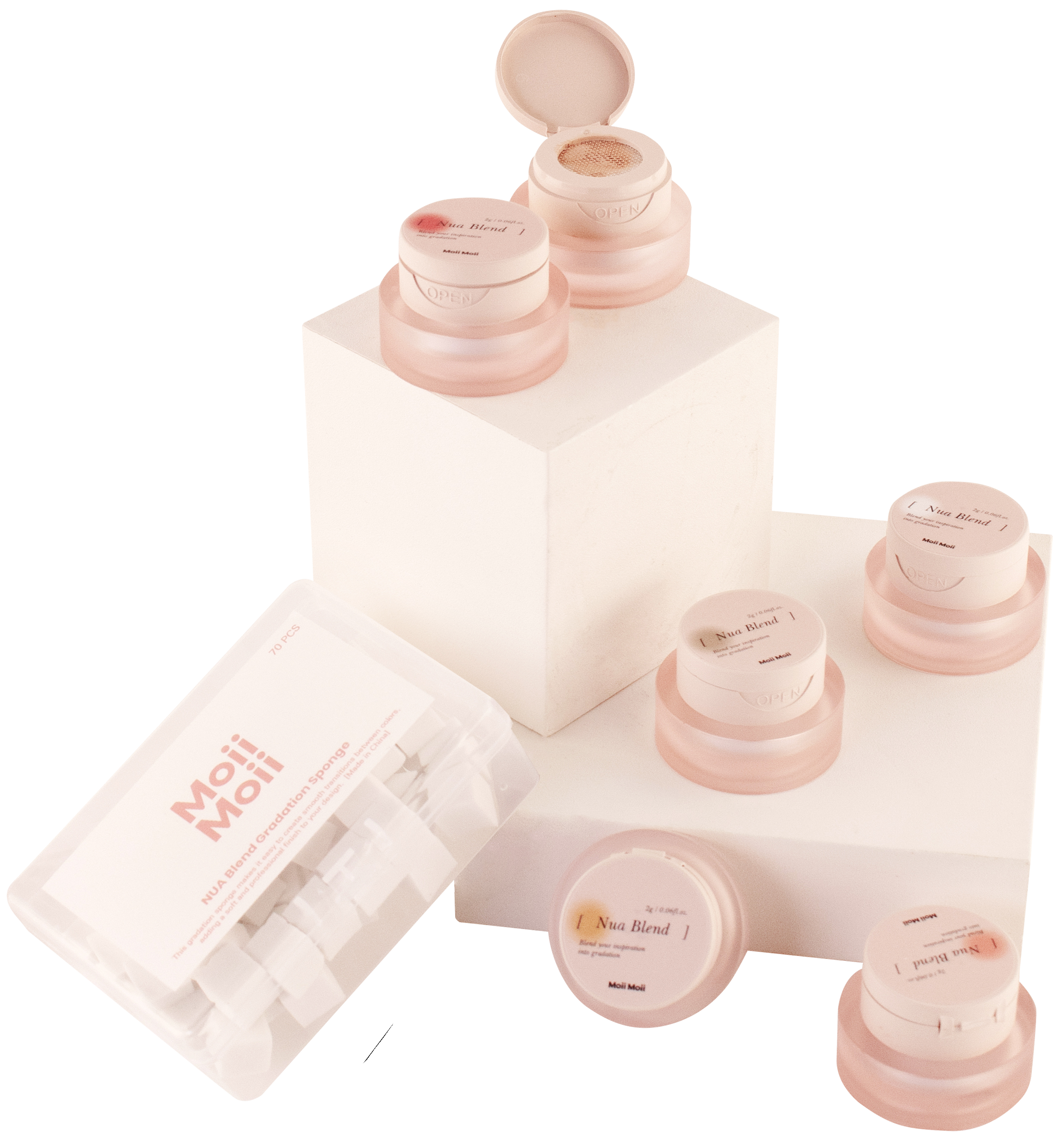 MOII MOII Nua Blend Gradation gel 6pc set + Gradation Sponge 70pc