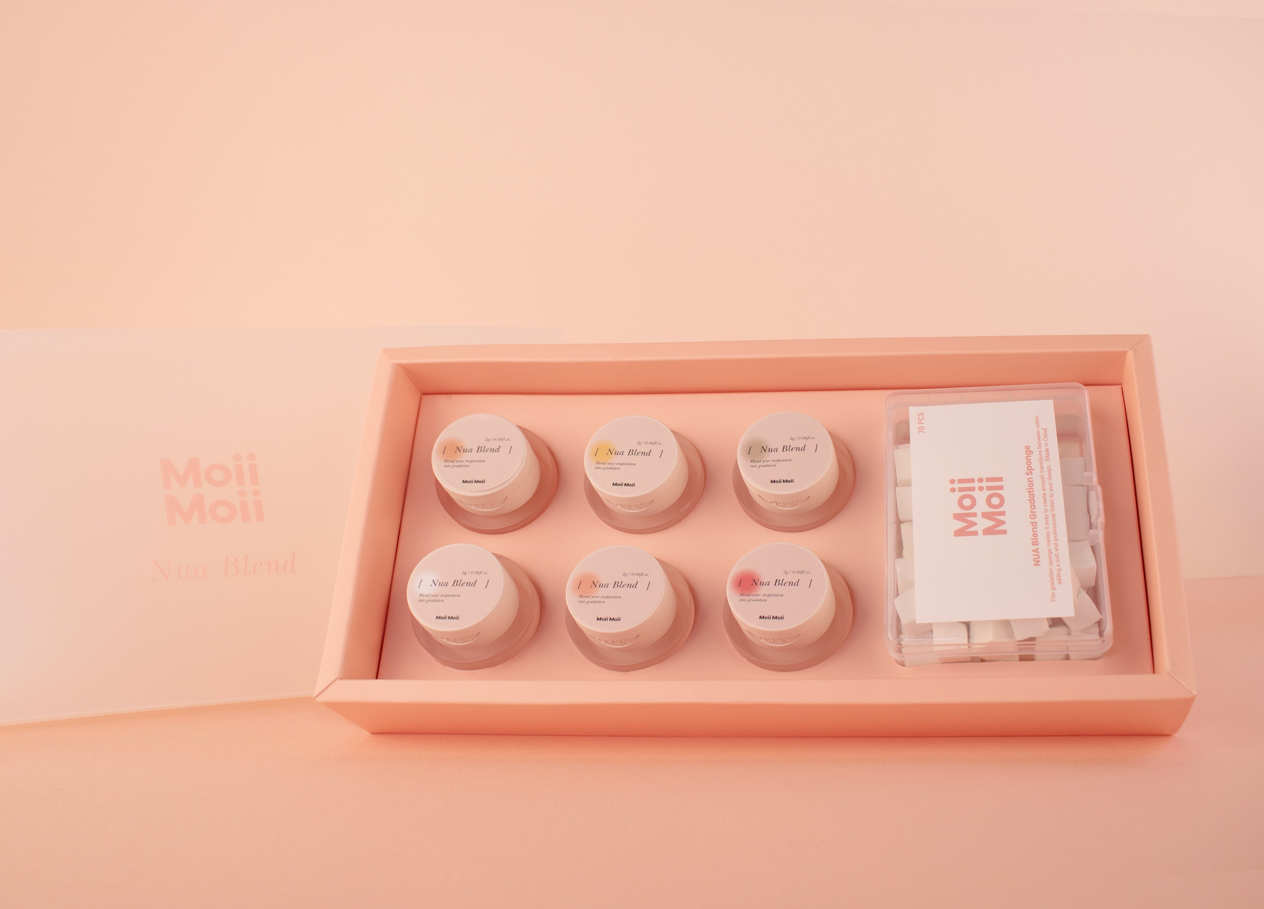 MOII MOII Nua Blend Gradation gel 6pc set + Gradation Sponge 70pc