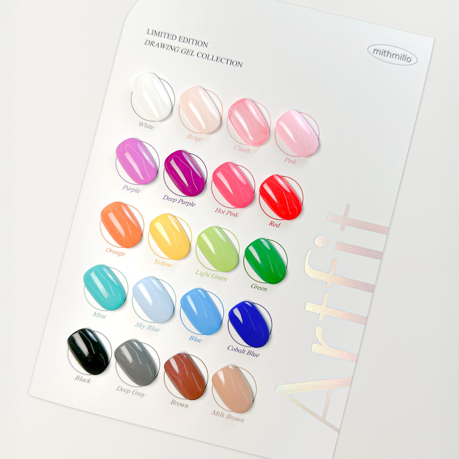 MITHMILLO Artfit 20pc collection - Non wipe painting gel + FREE GIFT