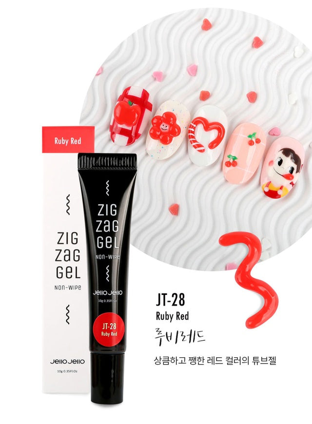 JELLO JELLO Zig Zag 3D Gel (No-wipe) - 13 colour options (JT-22 to JT-40)