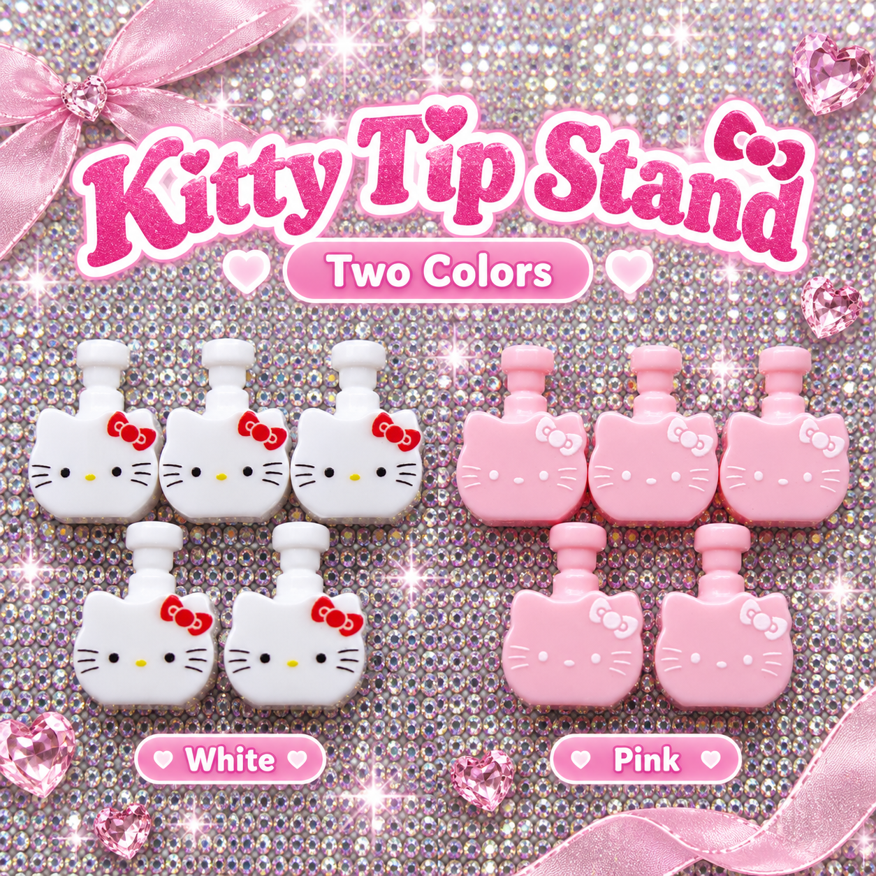 BLANC BLANC Kitty tip stand - White/Pink