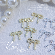 BLANC BLANC Knot ribbon 10pc charm set  - Gold/silver 2 sizes