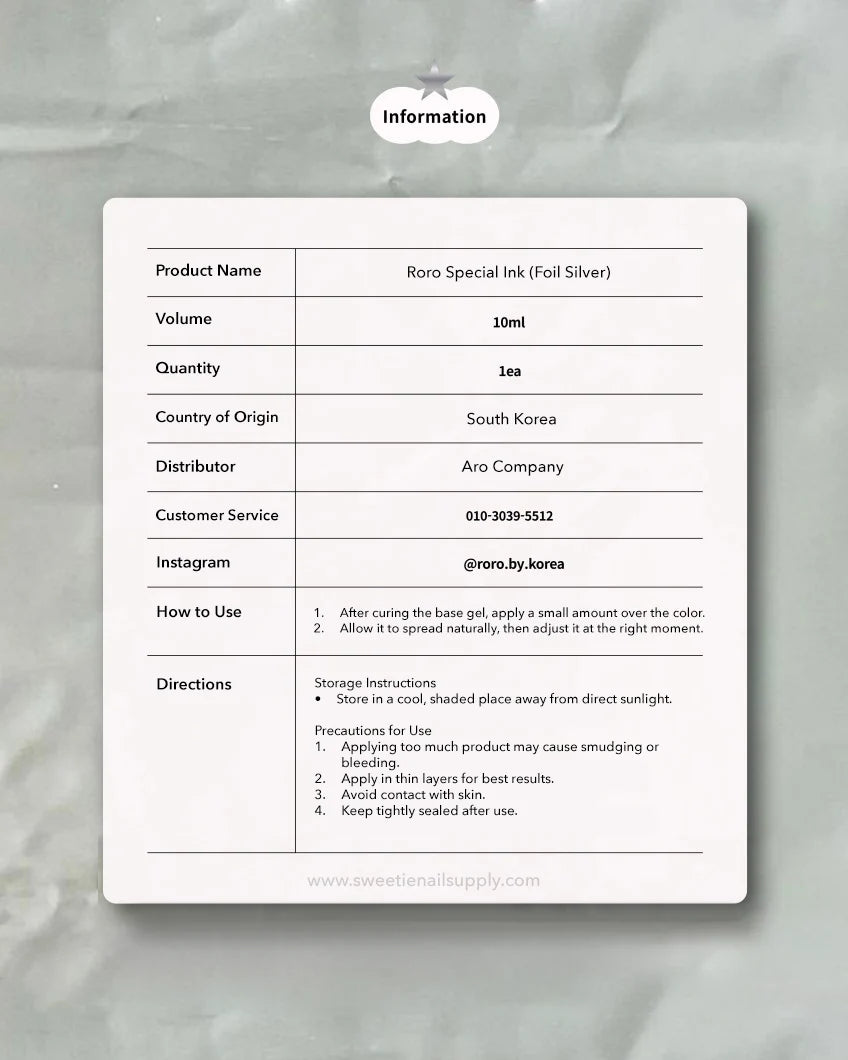 RORO Special ink - Foil silver