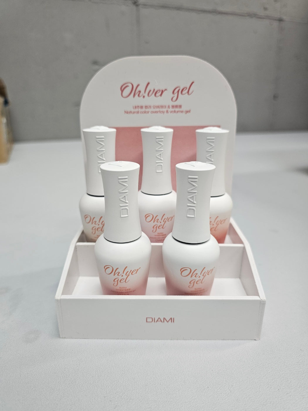 DIAMI Oh!ver gel 5pc collecton (colour builder gel) + Display rack gift