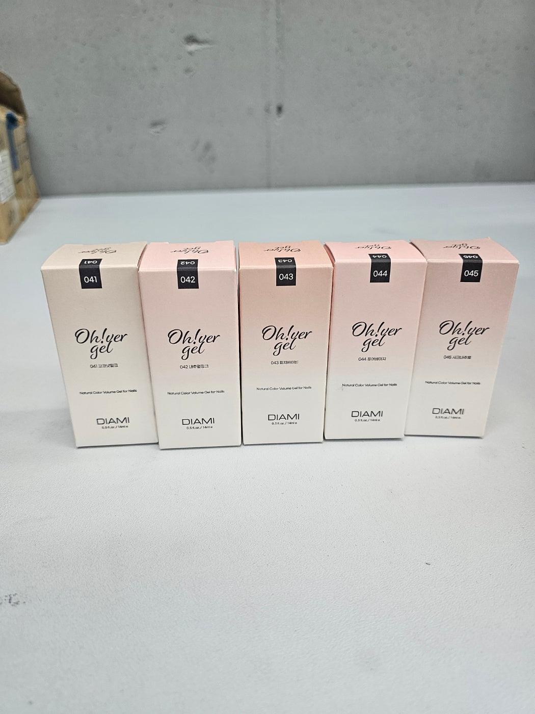 DIAMI Oh!ver gel 5pc collecton (colour builder gel) + Display rack gift