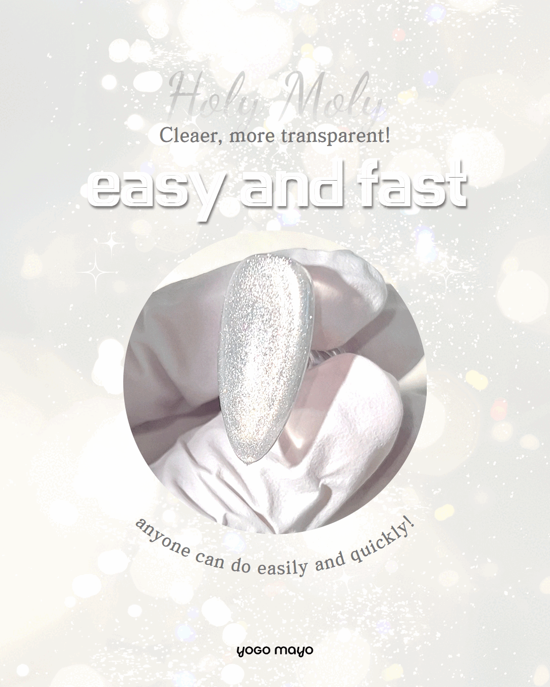 YOGO Holy moly Silver magnetic cat eye gel + FREE MAGNET | UPDATED VER.