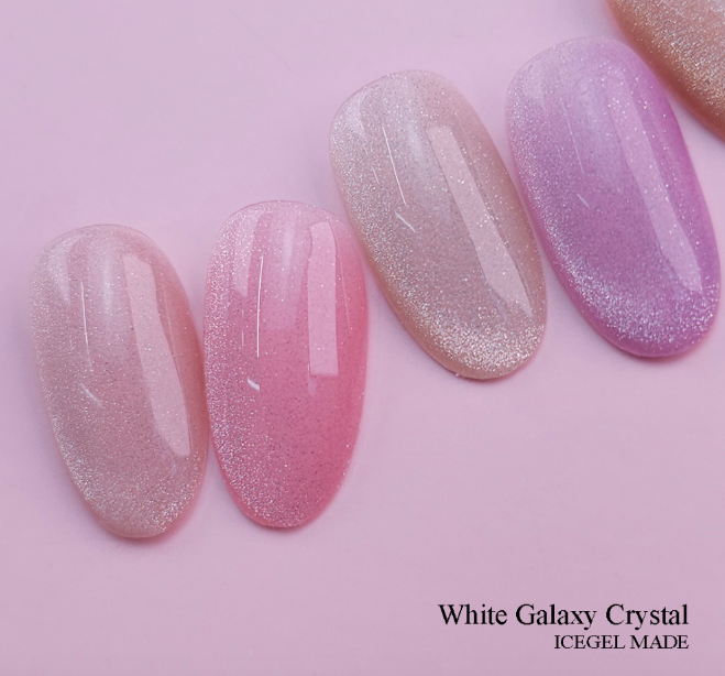 ICE GEL White galaxy Crystal 6pc collection - magnetic glitter gel