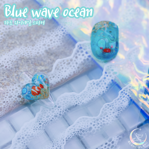 BLANC BLANC blue wave ocean stickers