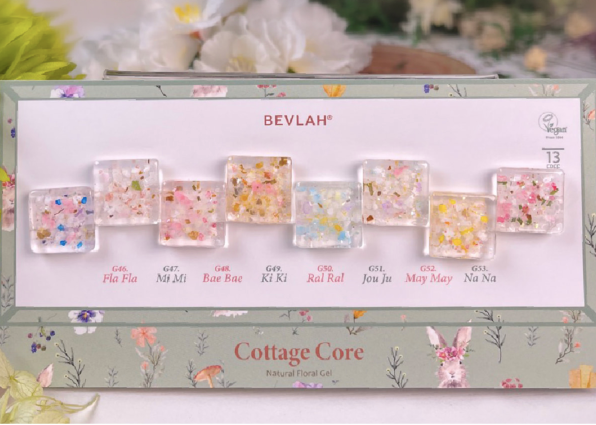 (PREORDER) BEVLAH Cottage Core Collection - 8 natural floral gels (HEMA FREE)