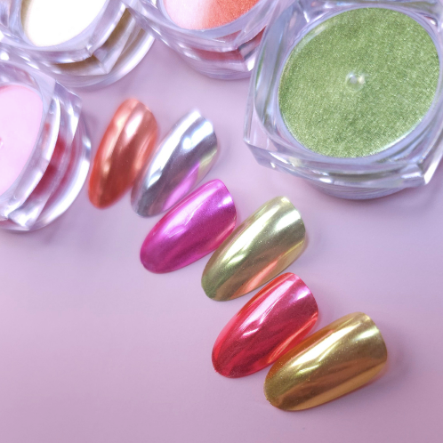 ICE GEL Sunset neon chrome powder set (6 chromes)