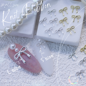 BLANC BLANC Knot ribbon 10pc charm set  - Gold/silver 2 sizes