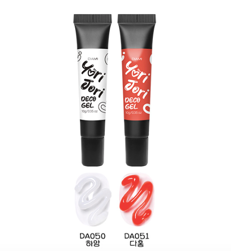 DIAMI Yori Jori | no wipe 3d deco gel - white/dahong red