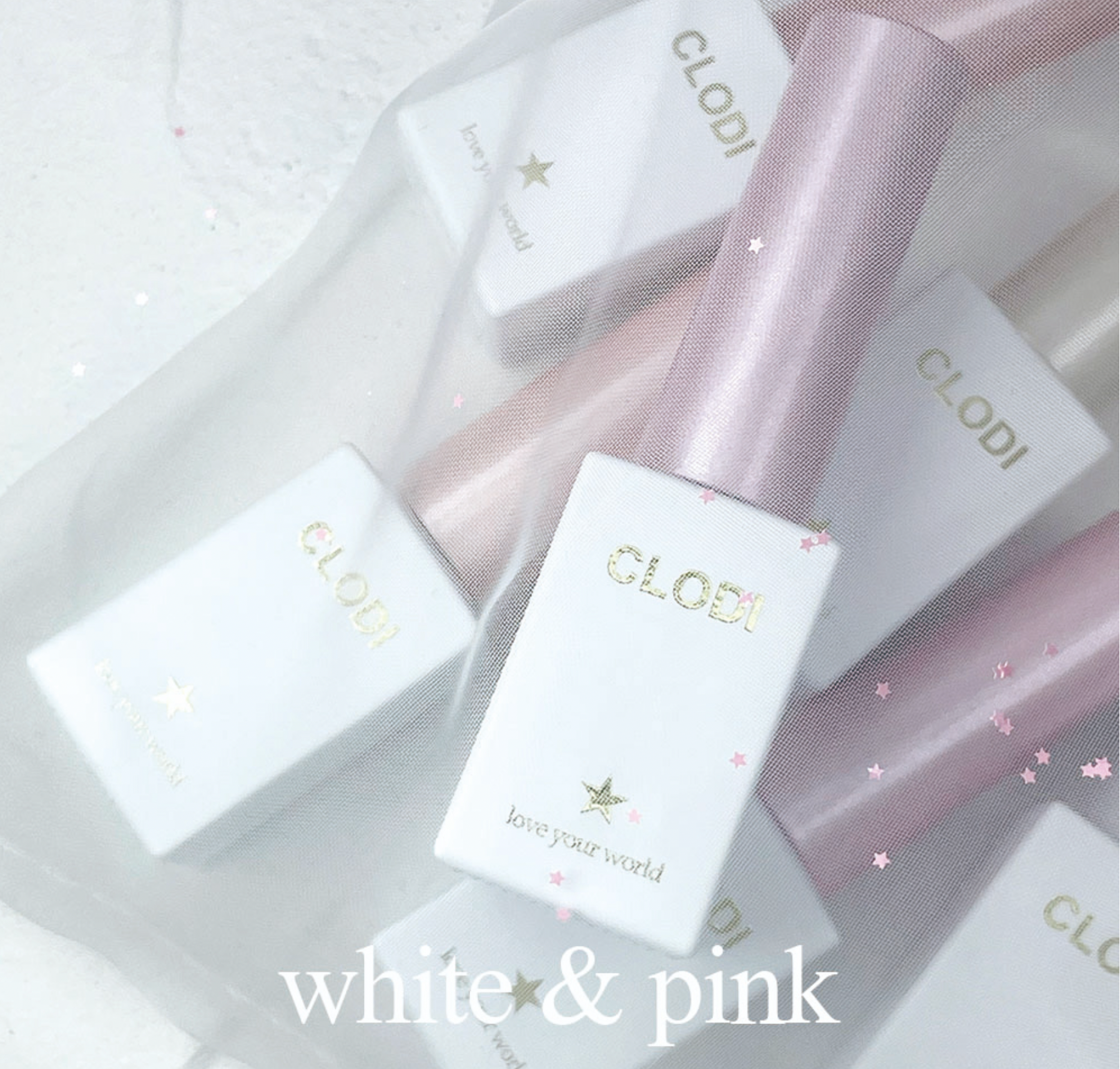 CLODI White pink glitter 6pc collection