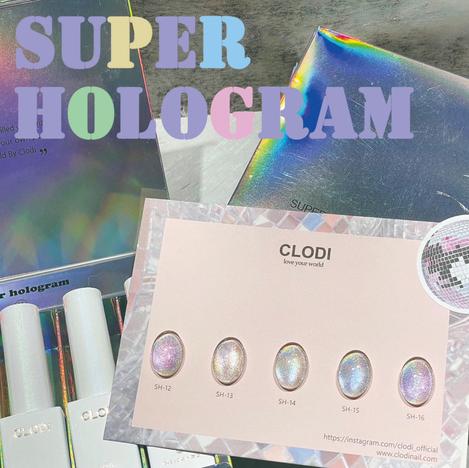 CLODI Super hologram magnetic gel 5 colours - individual/collection