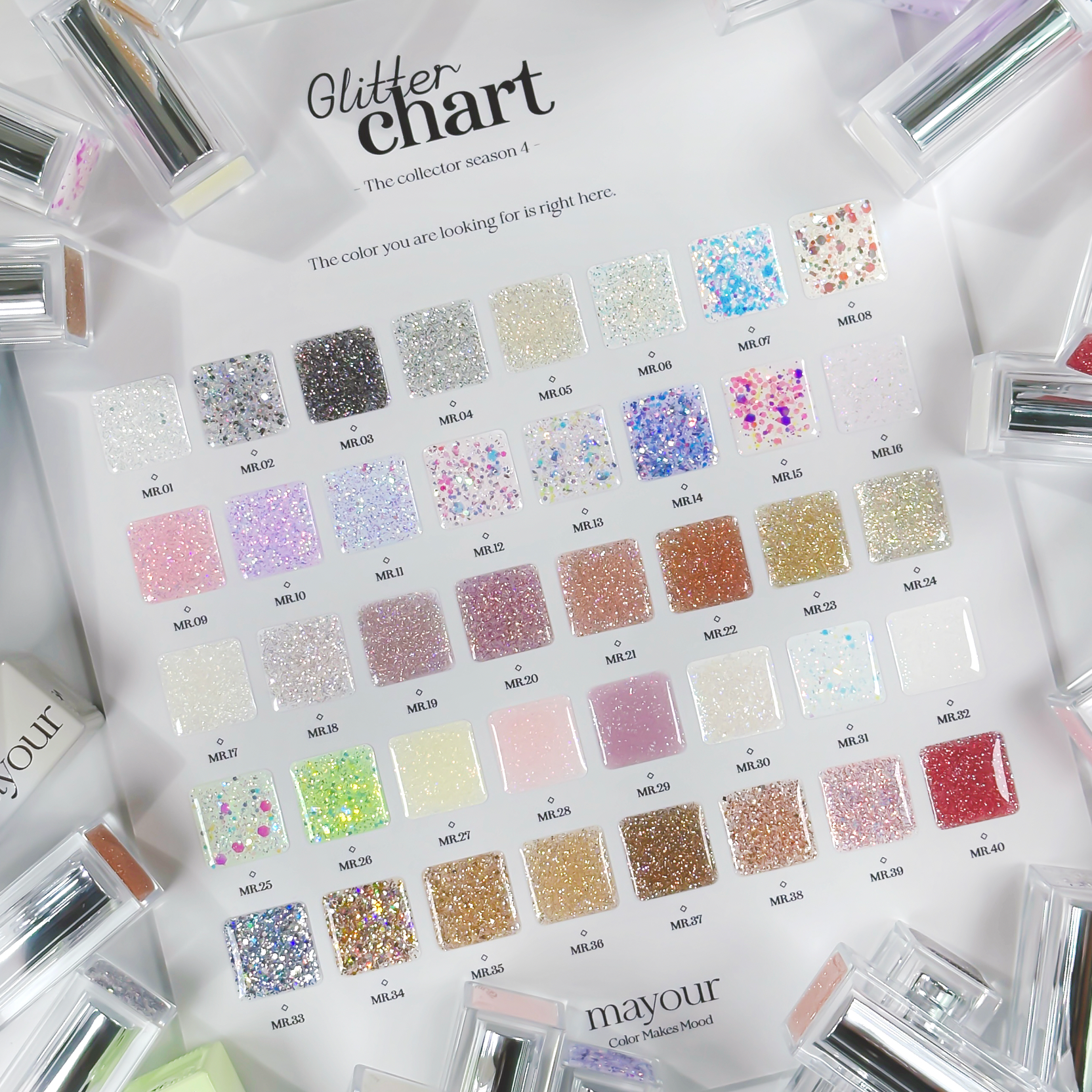 (PREORDER) MAYOUR The collector Season 4 full set - 40 glitter gels + display rack