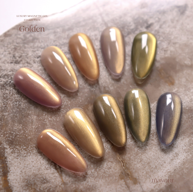 MAYOUR Golden 10pc collection - Magnetic cat eye gel