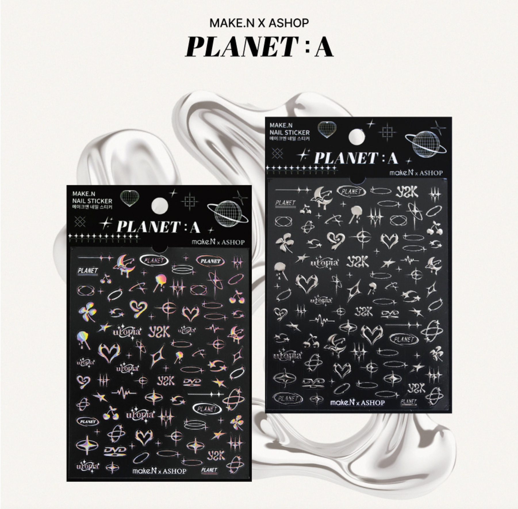 MAKE.N x ASHOP Planet A stickers - 2 colours