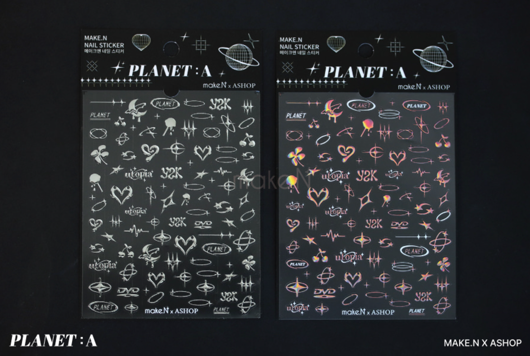 MAKE.N x ASHOP Planet A stickers - 2 colours