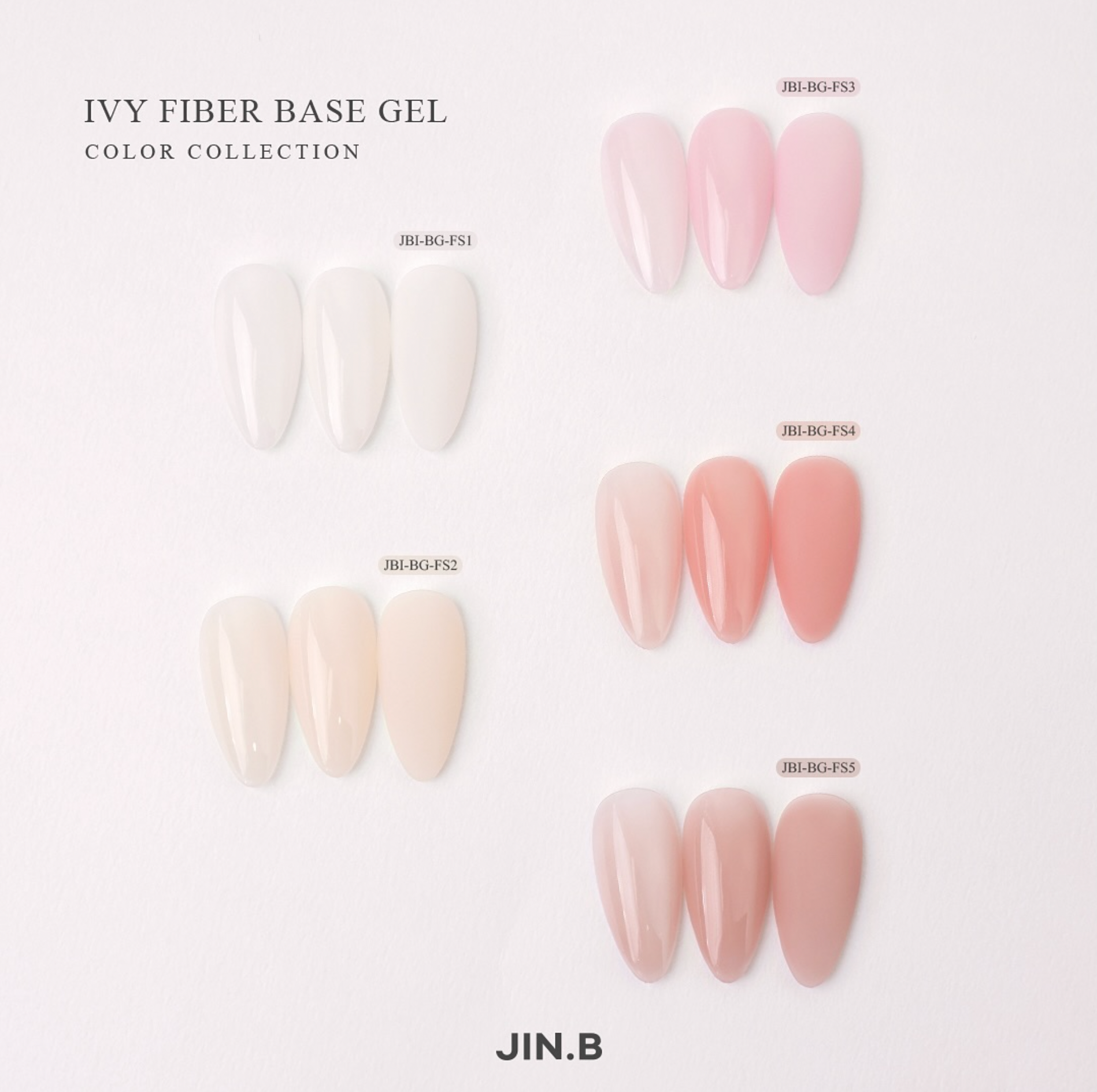 Jin.b IVY Fiber base gel - Color collection | 5 colours