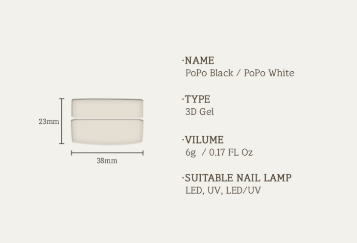 SINCE Po po gel - 3D no wipe embo gel [Black,white]