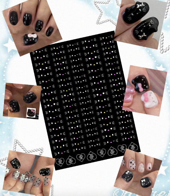YOLOBITCH Kitty face stickers - White