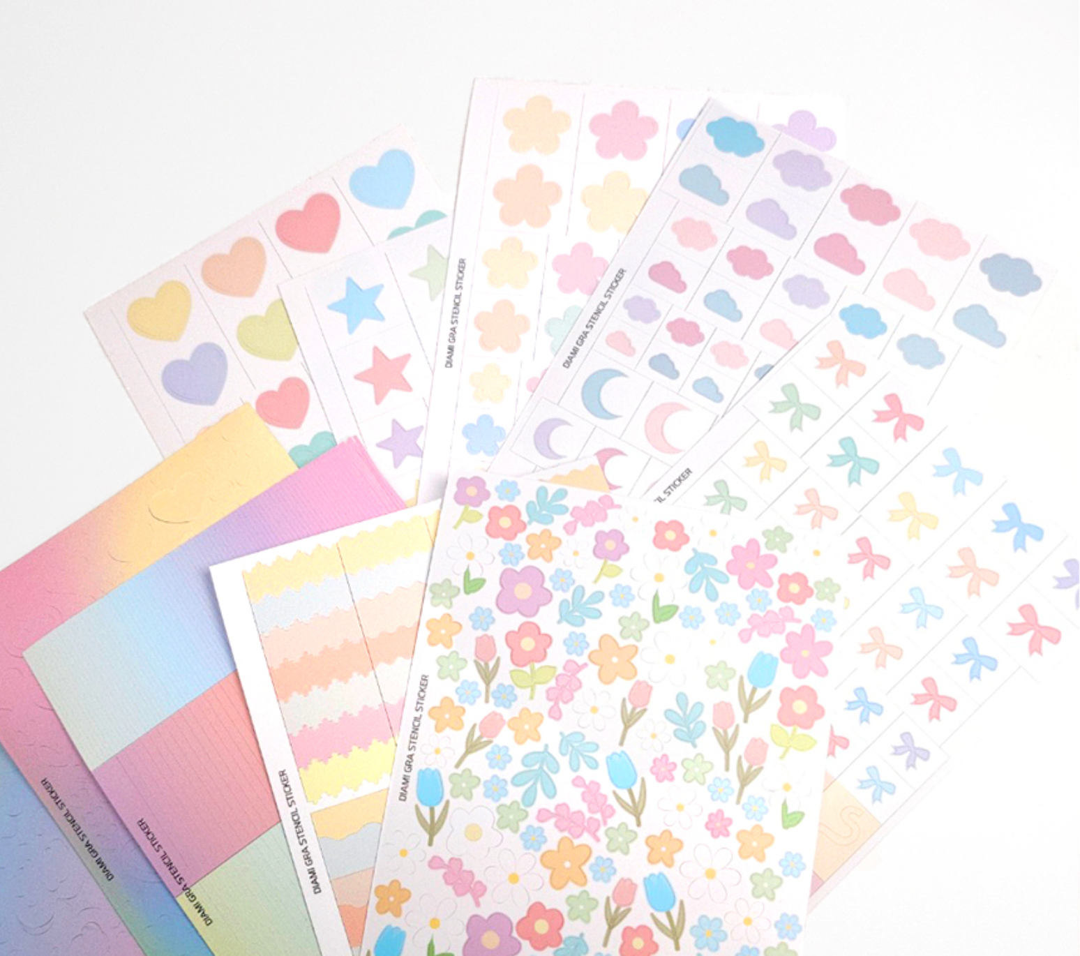 DIAMI Gradient stencil stickers - 10pc set