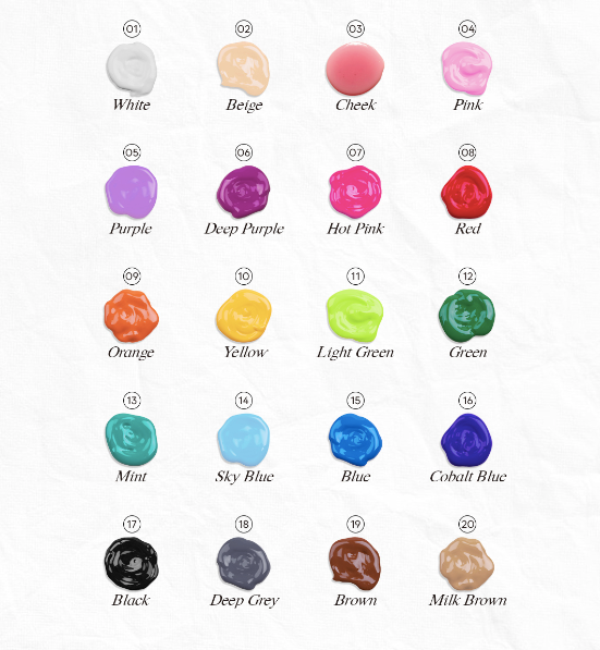 MITHMILLO Artfit 20pc collection - Non wipe painting gel + FREE GIFT