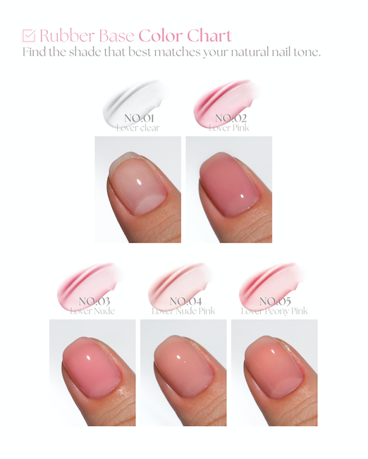 DGEL Rubber base gel - 5 colours