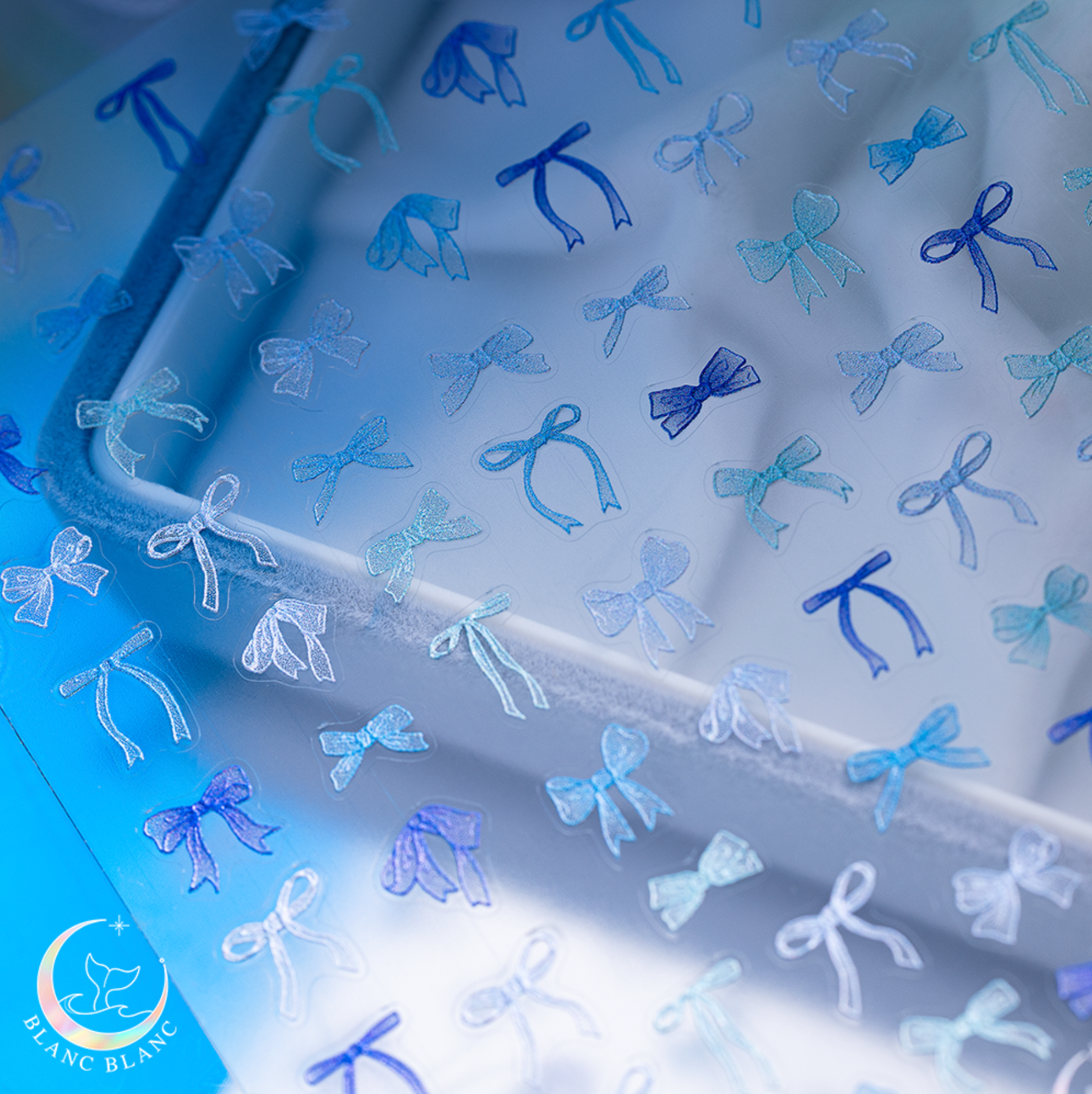 BLANC BLANC custom made see through ribbon sticker - 3 colours