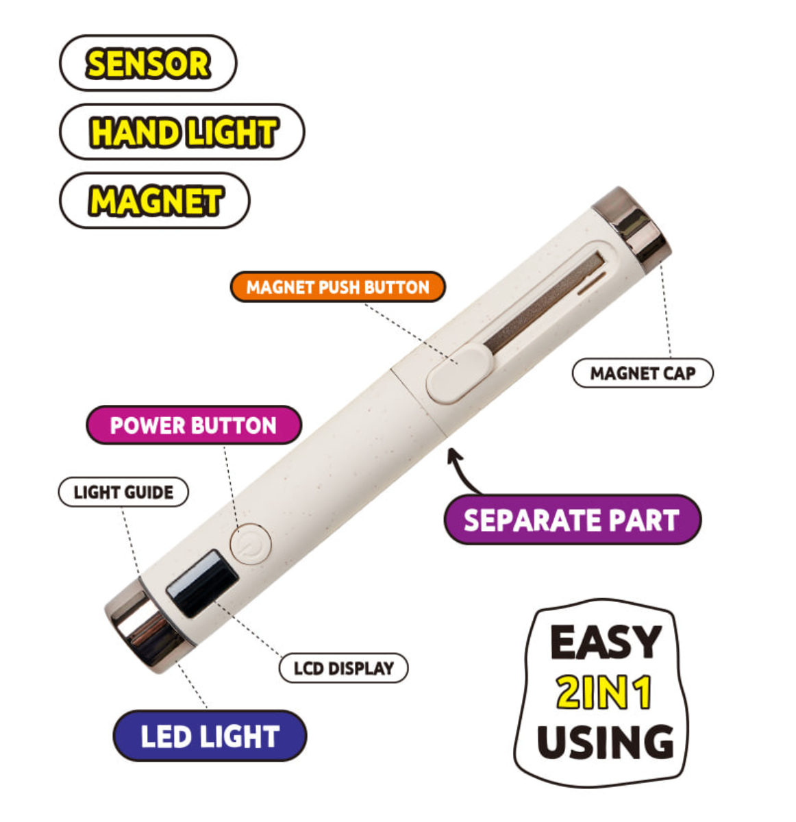 SHINY x MAYOUR Magpin - Magnet + Pin cure lamp in 1