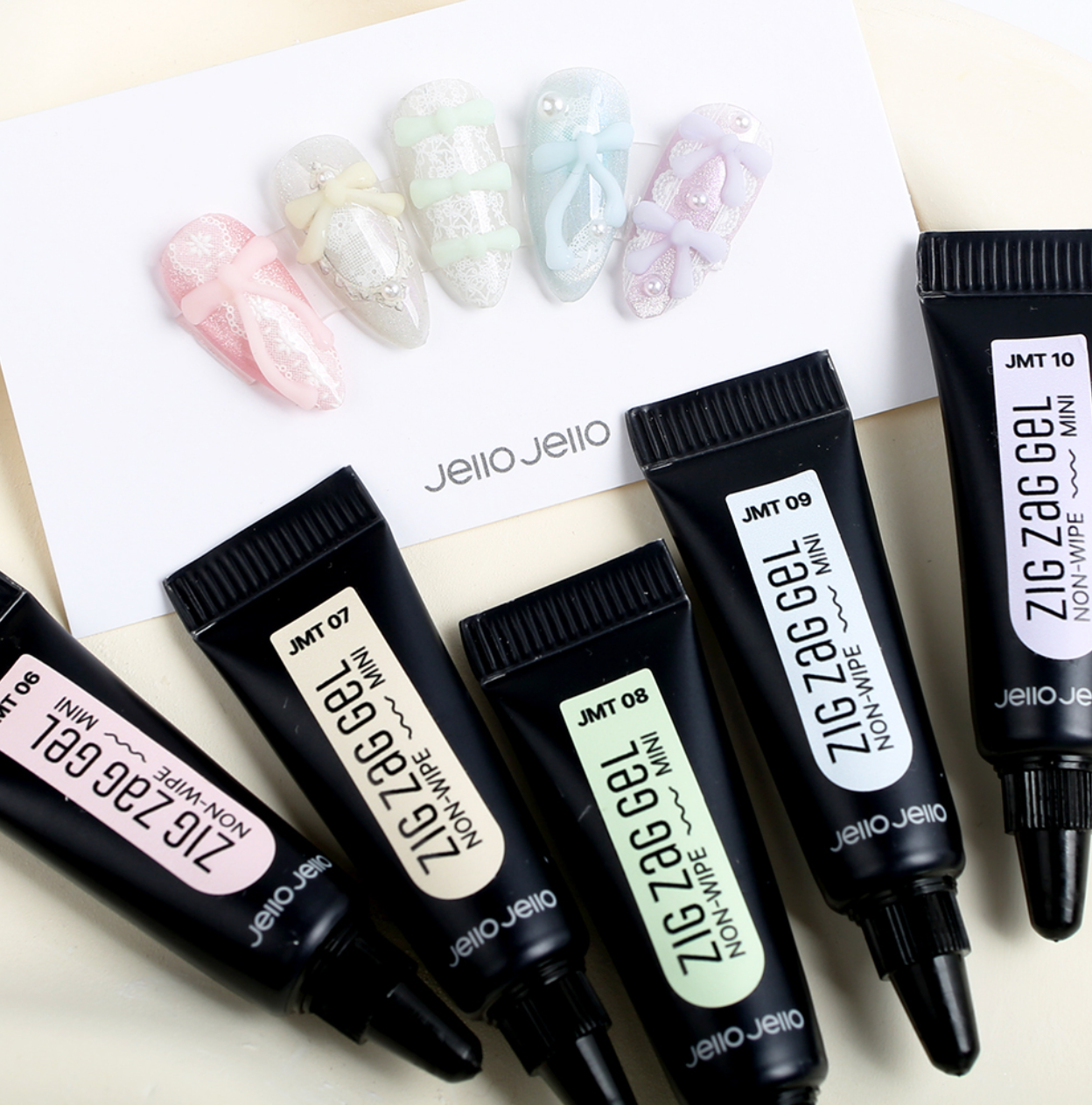 JELLO JELLO Zig Zag 3D Gel MINI (No-wipe) - Mellow whip 6pc set