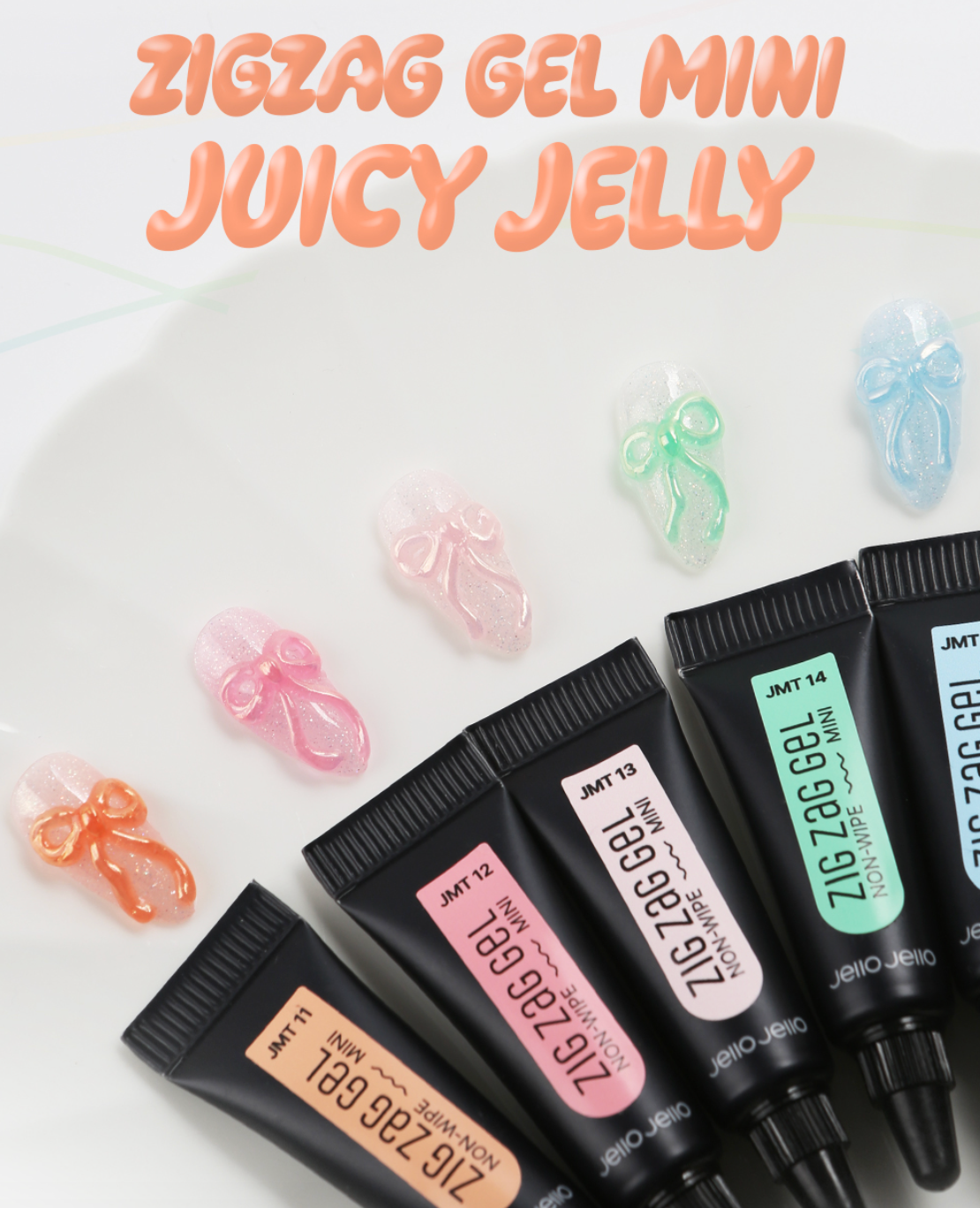 JELLO JELLO Zig Zag 3D Gel MINI (No-wipe) - Juicy jelly 6pc set