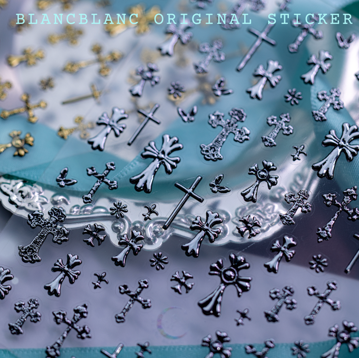 BLANC BLANC custom made - Metallic cross stickers | Silver/gold