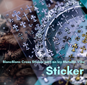 BLANC BLANC custom made - Metallic cross stickers | Silver/gold