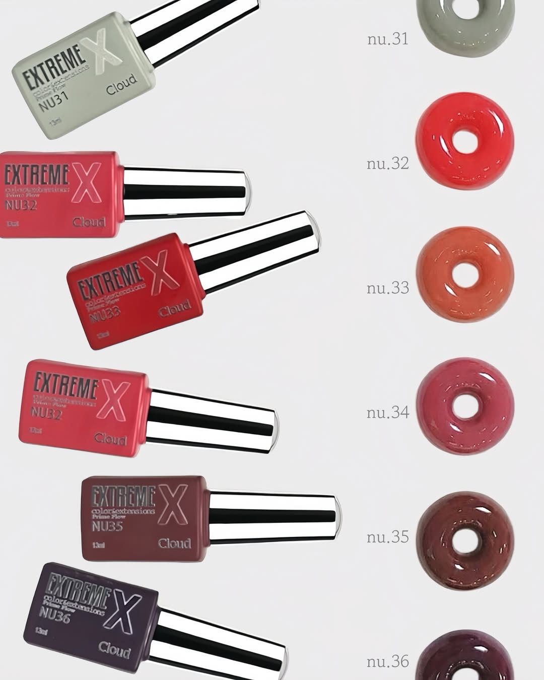 CLOUD EXTREME Romantic nudi - Colour + builder + extension hybrid gel | 36 colours