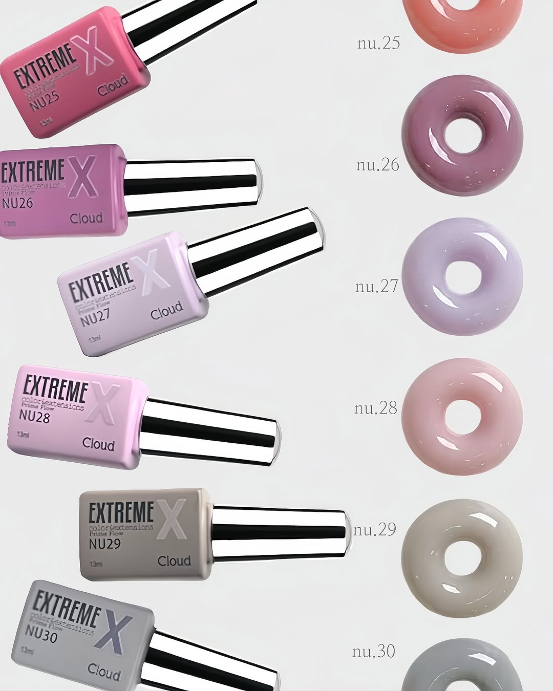 CLOUD EXTREME Romantic nudi - Colour + builder + extension hybrid gel | 36 colours