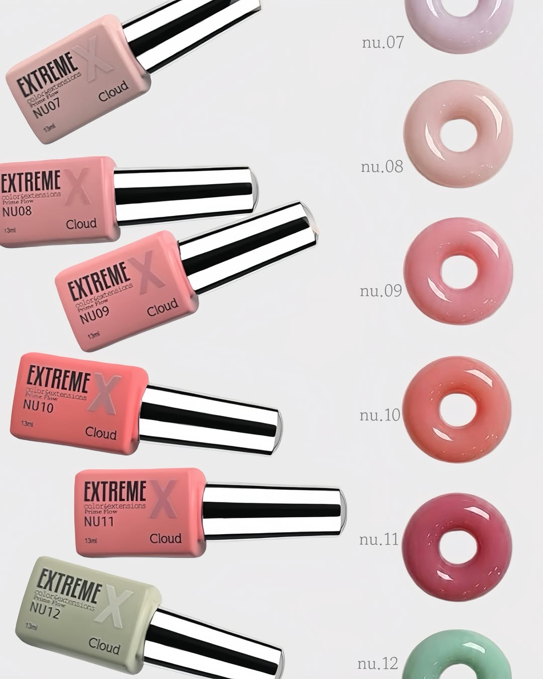 CLOUD EXTREME Romantic nudi - Colour + builder + extension hybrid gel | 36 colours