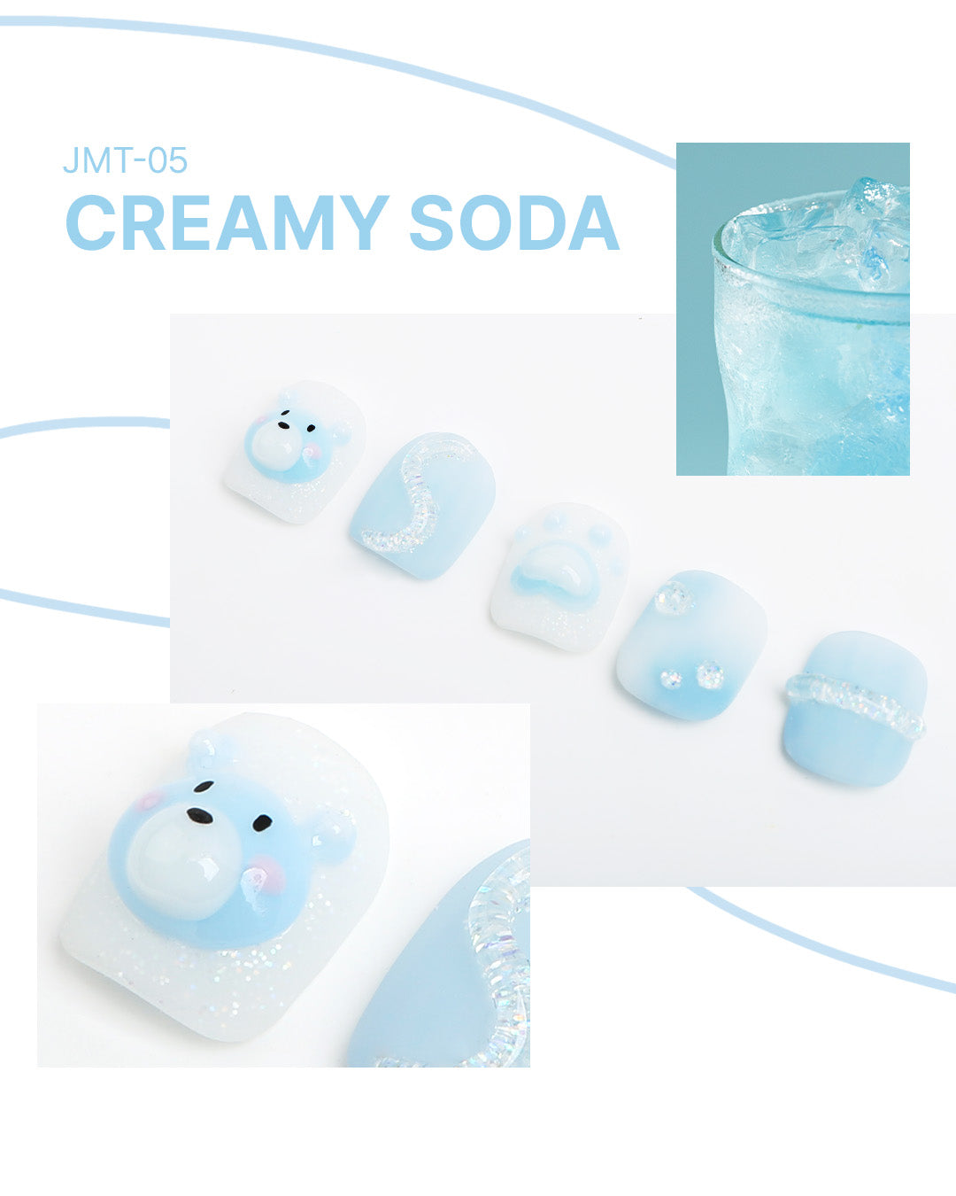 JELLO JELLO Zig Zag 3D Gel MINI (No-wipe) - Creamy 5pc set