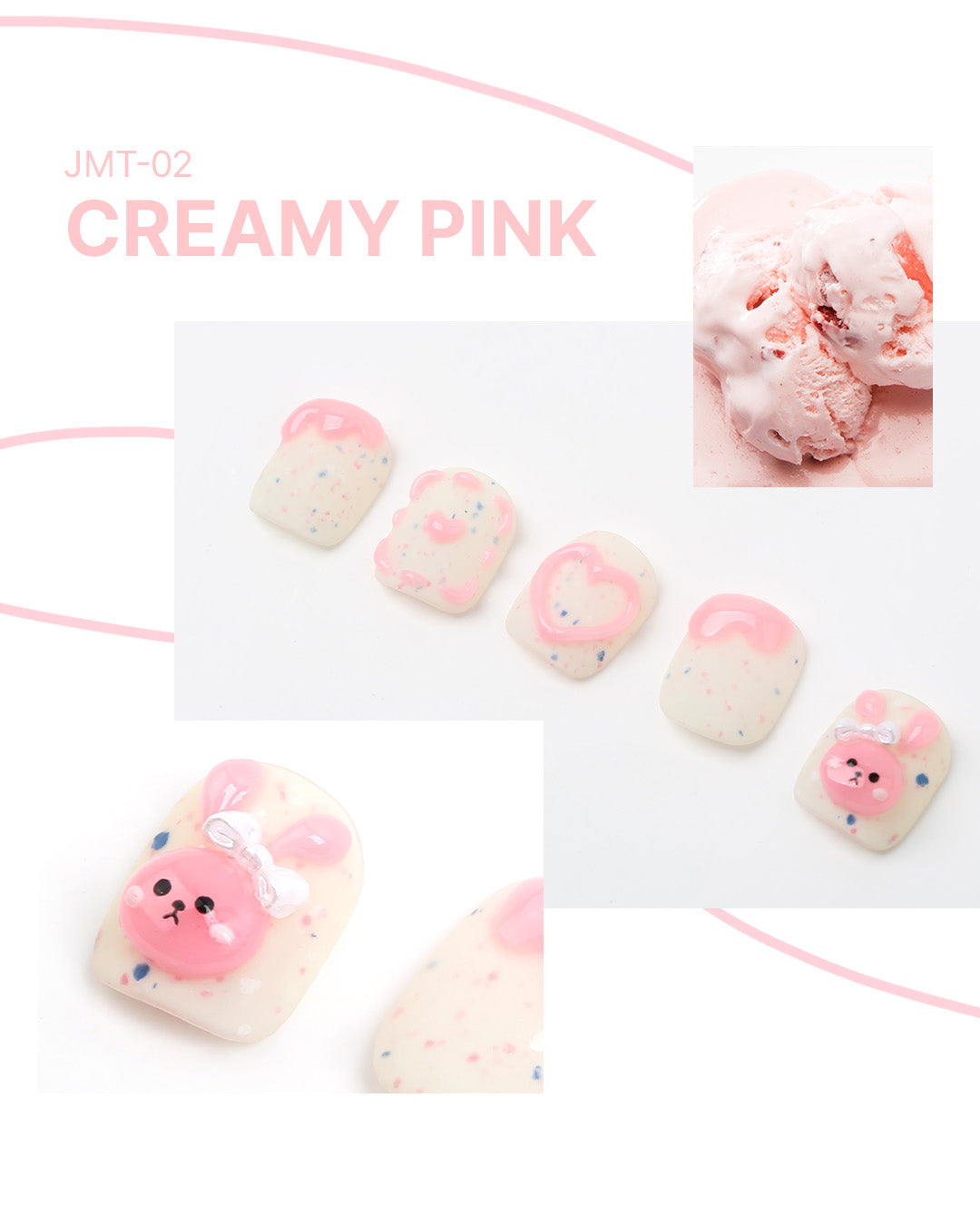 JELLO JELLO Zig Zag 3D Gel MINI (No-wipe) - Creamy 5pc set