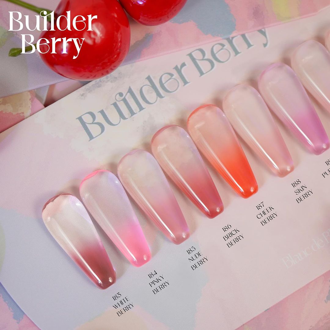 BLANC DE BLUE Builder Berry | Non wipe Colour builder gel - individual/collection